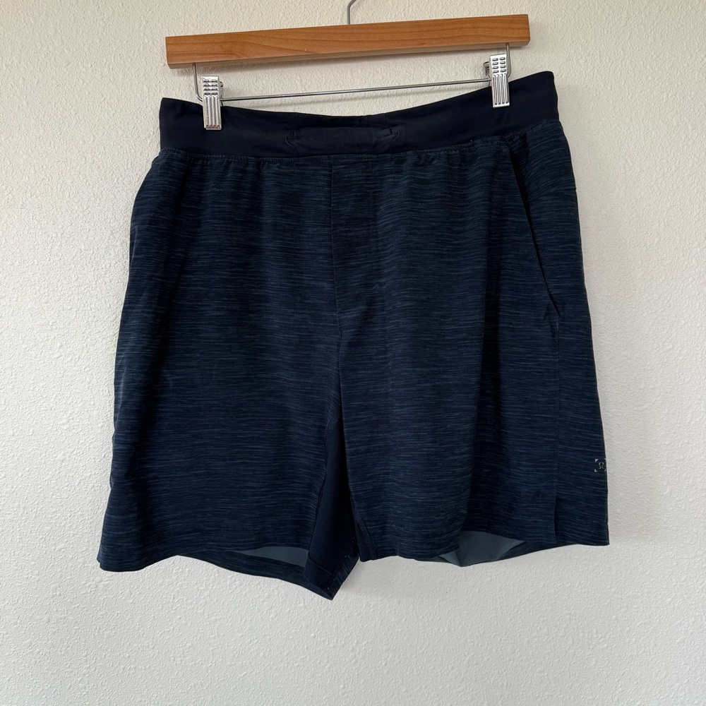 lululemon Mens Training Athletic Workout Shorts in Navy Blue size Medium
